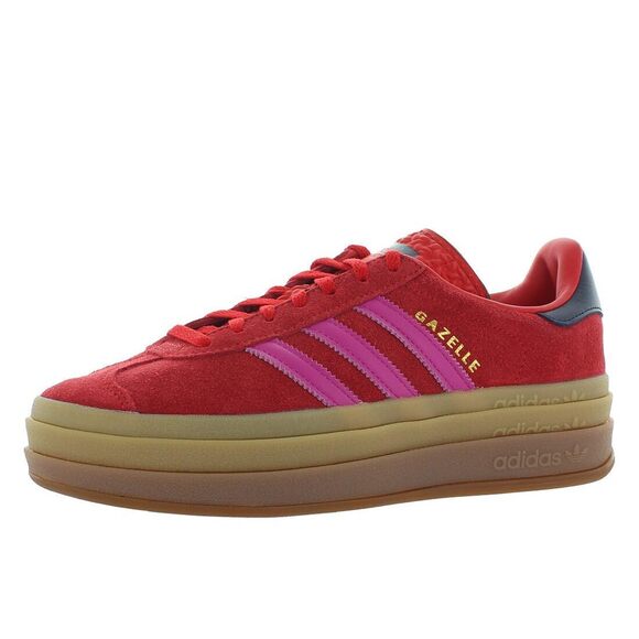 adidas Women's Gazelle Bold W Court greenLucid Pink/Pure Sulfur 7.5 US